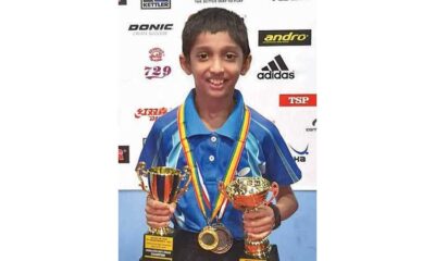 Sanuka Herath, a 12-year-old from Edmonton, has gained recognition as a table tennis prodigy
